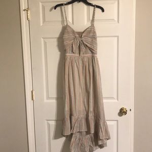 Through that door blush and mint stripe midi dress